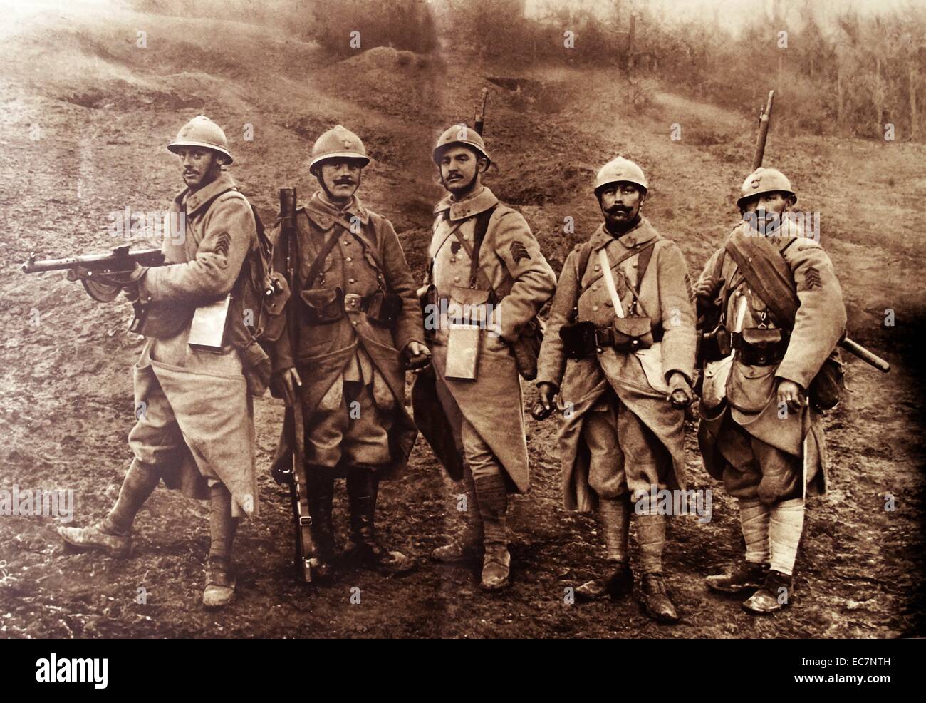 Französische Infanterie im ersten Weltkrieg Stockfoto