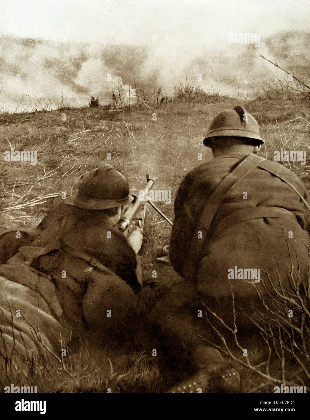 Französische Soldaten im ersten Weltkrieg Stockfoto