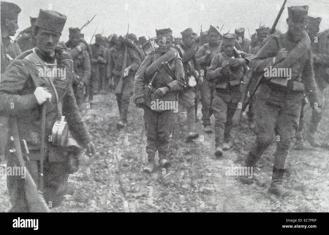 Junge Rekruten gegen Russland die ersten Wochen des ersten Weltkriegs eine geschickt Stockfoto