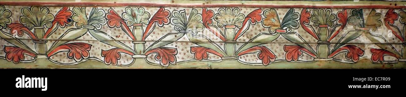 Die Deckenplatten aus einem Norwegisch-Kirche aus dem Jahr 1200 n. Chr. erhalten. Stockfoto