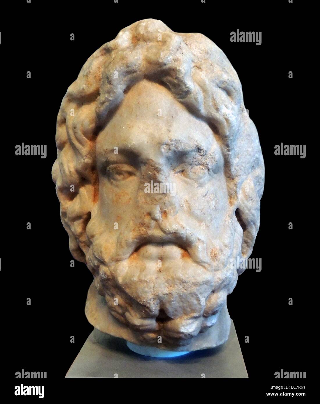 Asklepios, Gott der Medizin. Dieser Marmor ist ein kleiner und vereinfachte Version eines griechischen Original. Von Cäsarea im heutigen Israel. Stockfoto