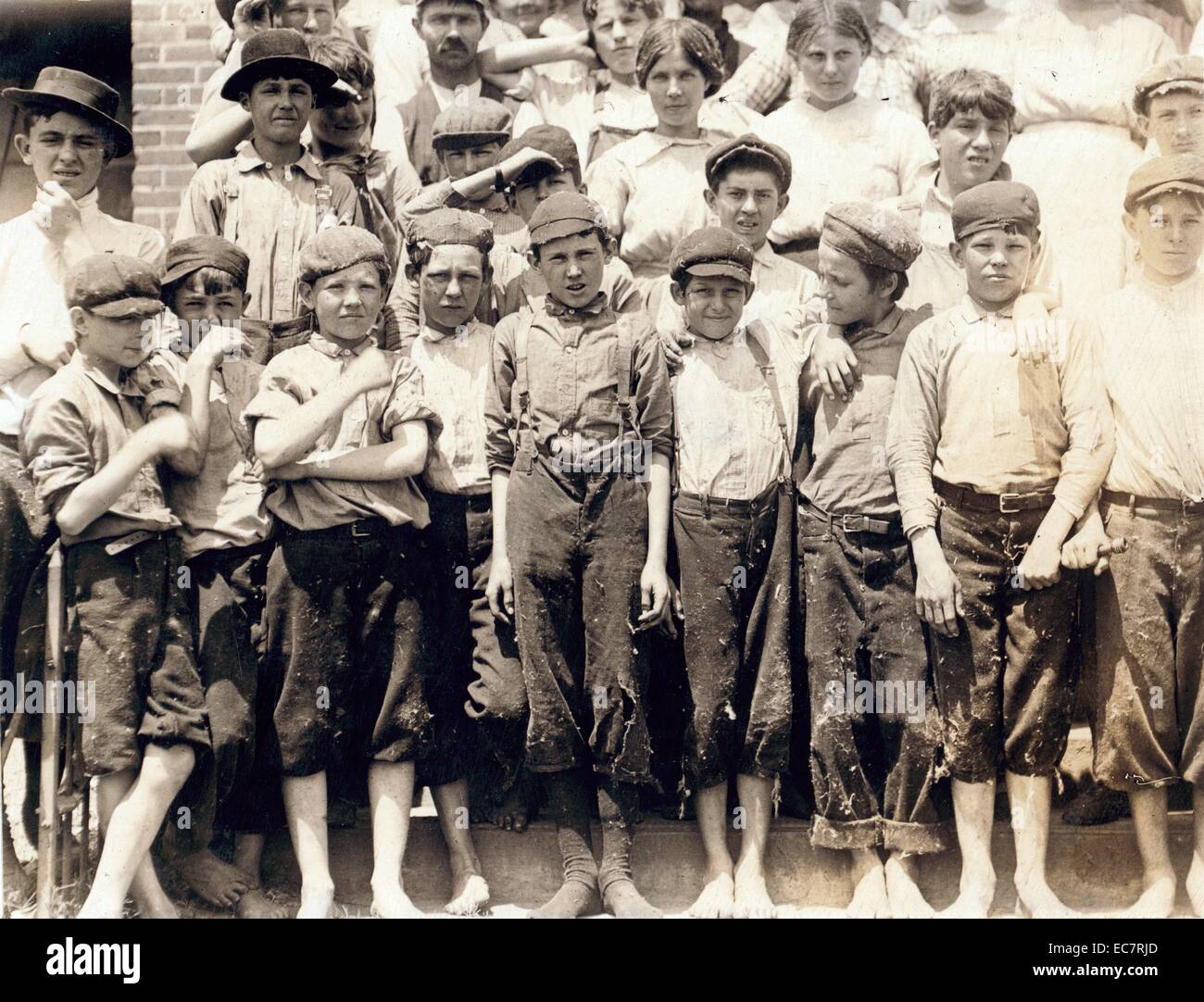 Gruppe von Kinderarbeitern in Moritas Mill; Columbus; Georgien. Stockfoto