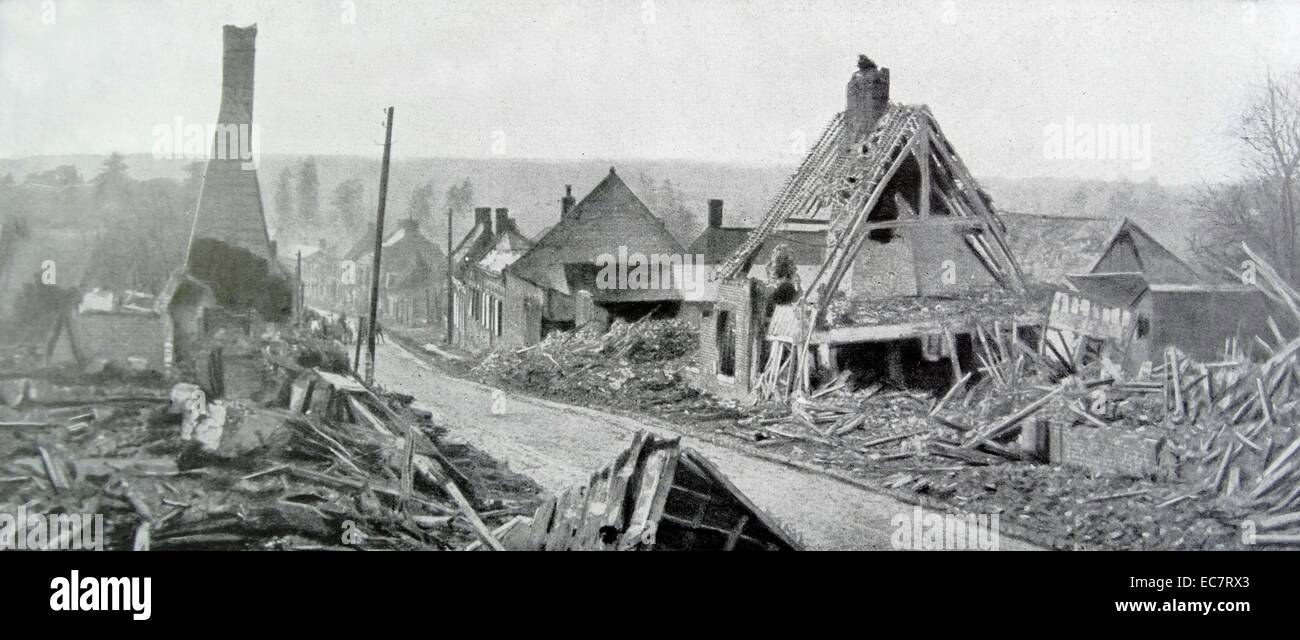 Ruinen des Weltkrieges Villequier-Aumont, Frankreich, ein 1917 Stockfoto