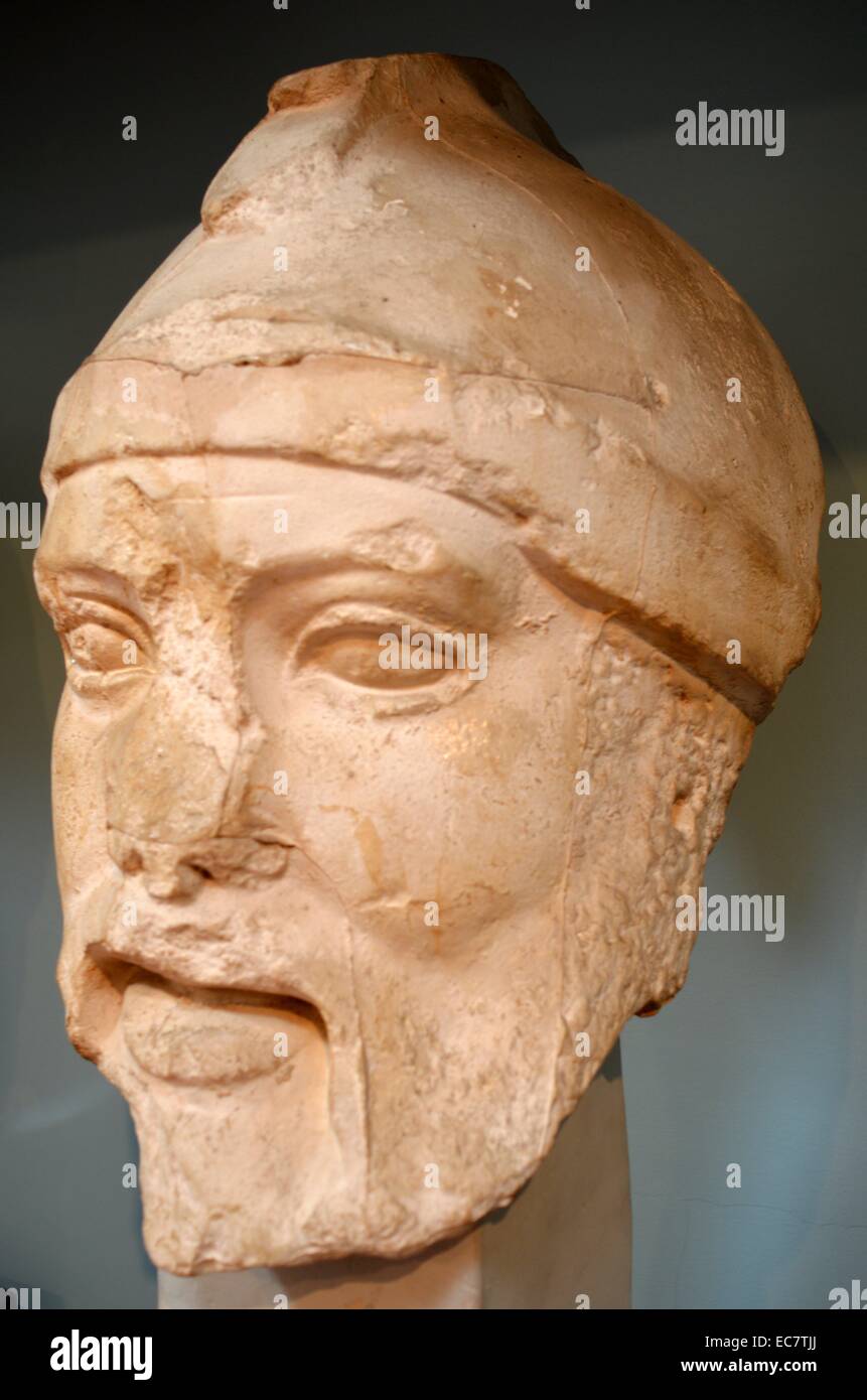 Leiter des Oinomaos (I) Ostgiebel.  In der griechischen Mythologie ist König Oinomaos von Pisa der Vater von Hippodamia. Stockfoto