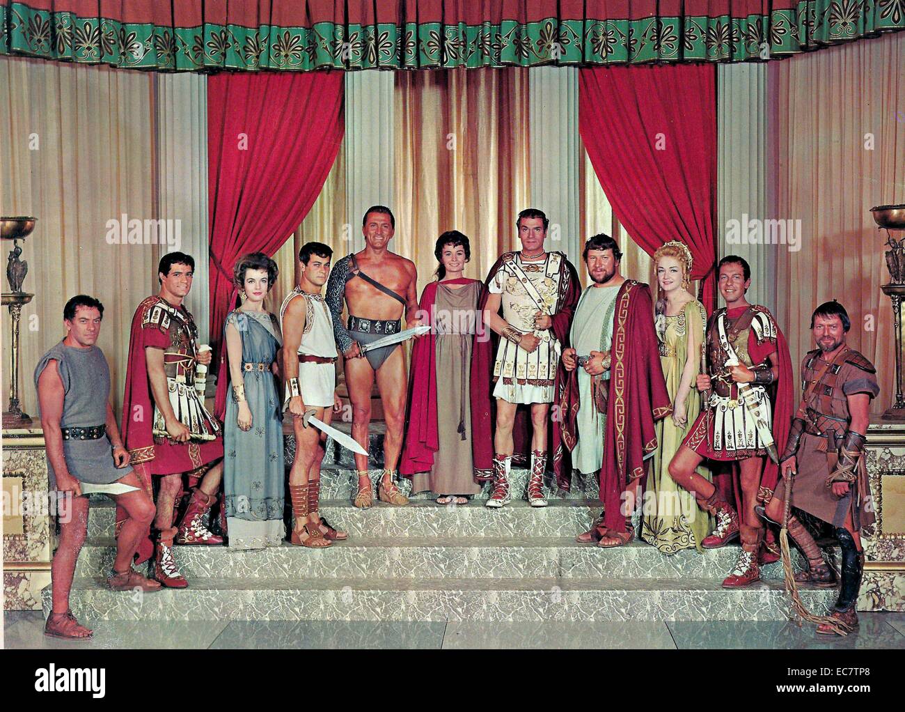 Spartacus ist ein 1960 American epic historisches Drama Film von Stanley Kubrick Regie und Hauptdarsteller Kirk Douglas als die rebellische Sklave des Titels. Das Drehbuch wurde nach dem Roman Spartacus von Howard Schnell. Es wurde von der Lebensgeschichte der historischen Figur Spartacus und die Ereignisse des Dritten sklavische Krieg inspiriert. Stockfoto