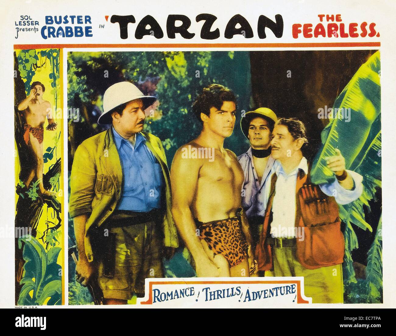 Tarzan der Furchtlose (1933) ist ein 12 Kapitel film Serielle mit Buster Crabbe in seinem nur Aussehen wie Tarzan. Es wurde auch als eine 71-minütige Spielfilm, der die ersten vier Kapitel der seriellen Version bestand freigegeben. Co-starring Jacqueline Wells, der später ihren Namen zu Julie Bishop geändert. Stockfoto