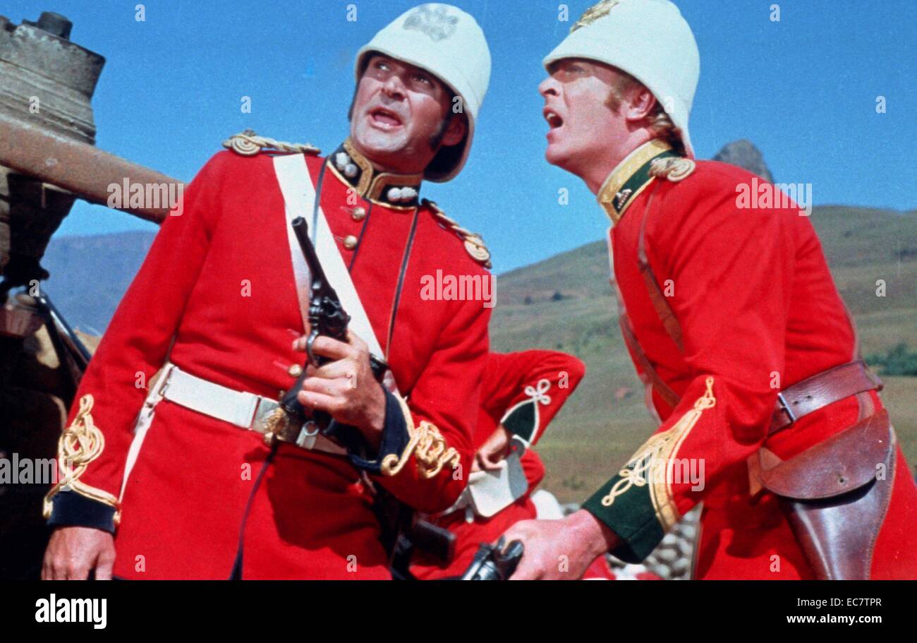 Zulu ist ein 1964 historischen Krieg Film, der Schlacht von rorke's Drift zwischen der britischen Armee und der Zulus im Januar 1879, während der Anglo-Zulu Krieg. Der Film wurde von der Schwarzen Liste amerikanischer Drehbuchautor Cy Endfield Regie und spielte Michael Caine und Stanley Baker. Stockfoto