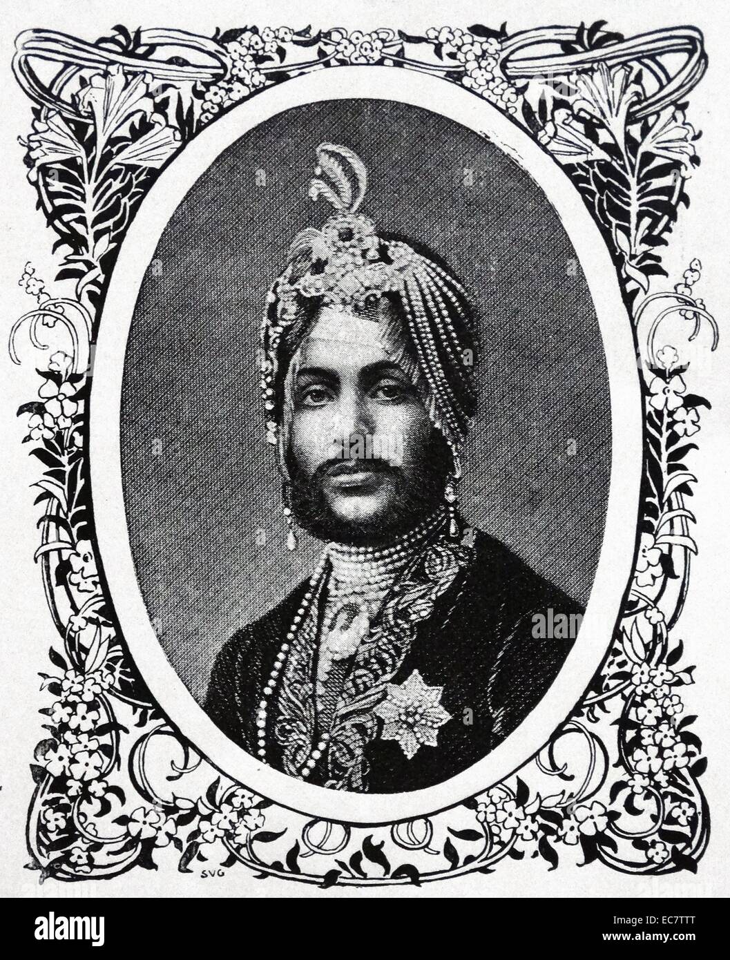 Maharadscha Duleep Singh; (1838 - 1893) der Schwarze Prinz von Perthshire, war der letzte Maharaja des Sikh Empire. Er war Maharaja Ranjit Singh's jüngster Sohn; das einzige Kind von Maharani Feudalstaat Kaur. Stockfoto