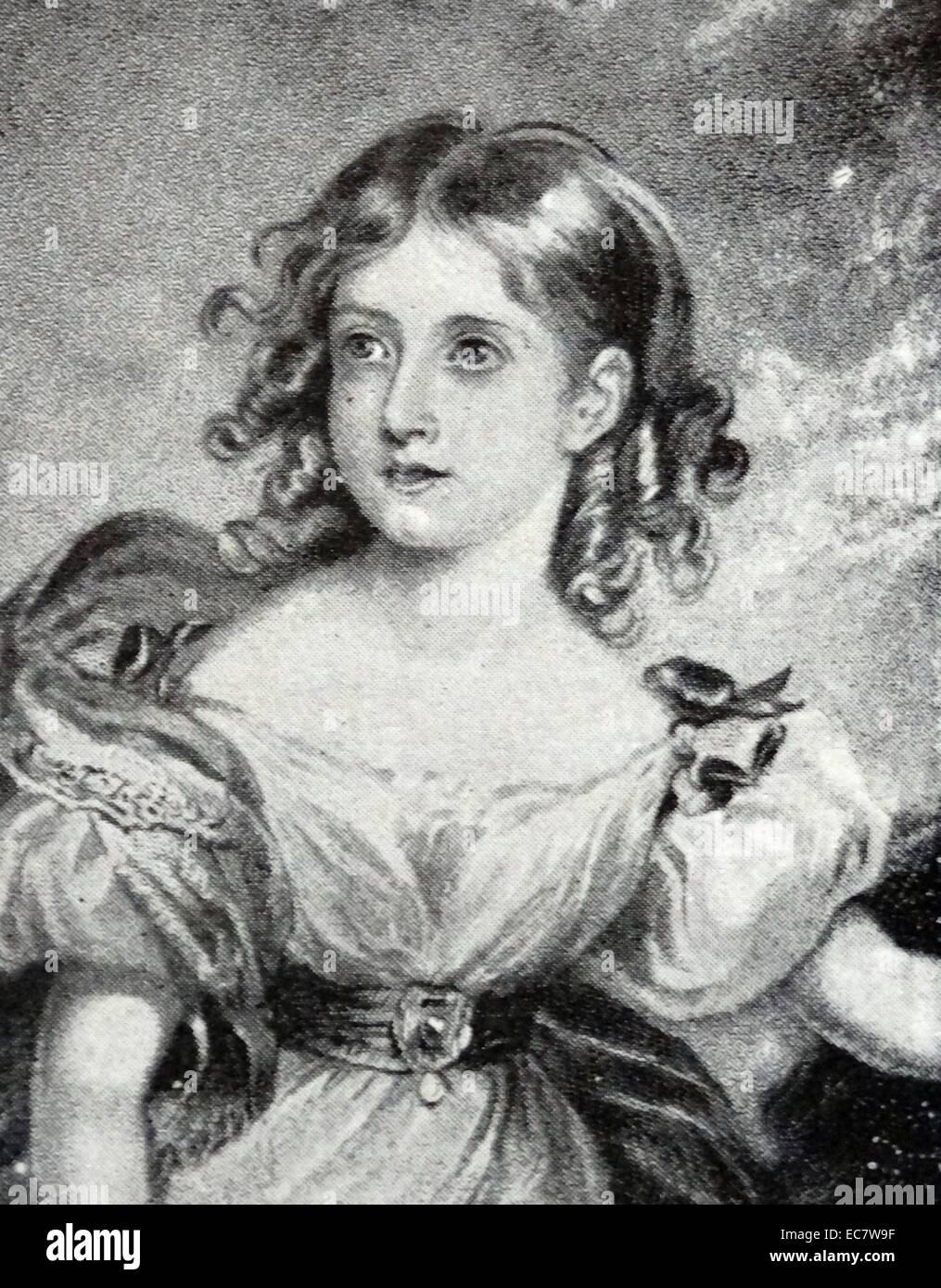 Porträt datiert 1831 von Königin Victoria von Großbritannien im Alter von 12 Stockfoto