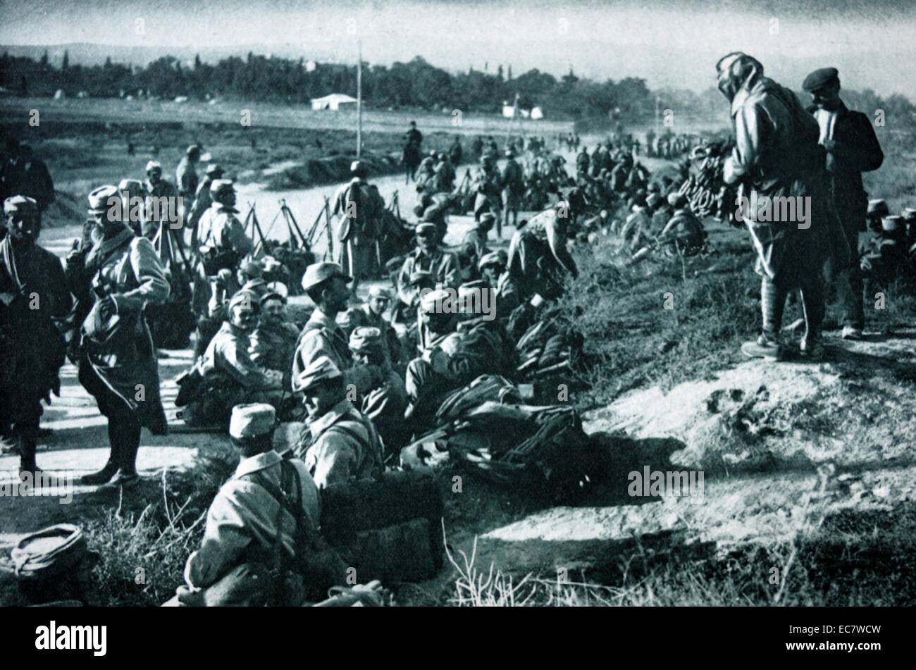 Französische Truppen auf dem Balkan;   während Weltkrieges einer 1915 Stockfoto