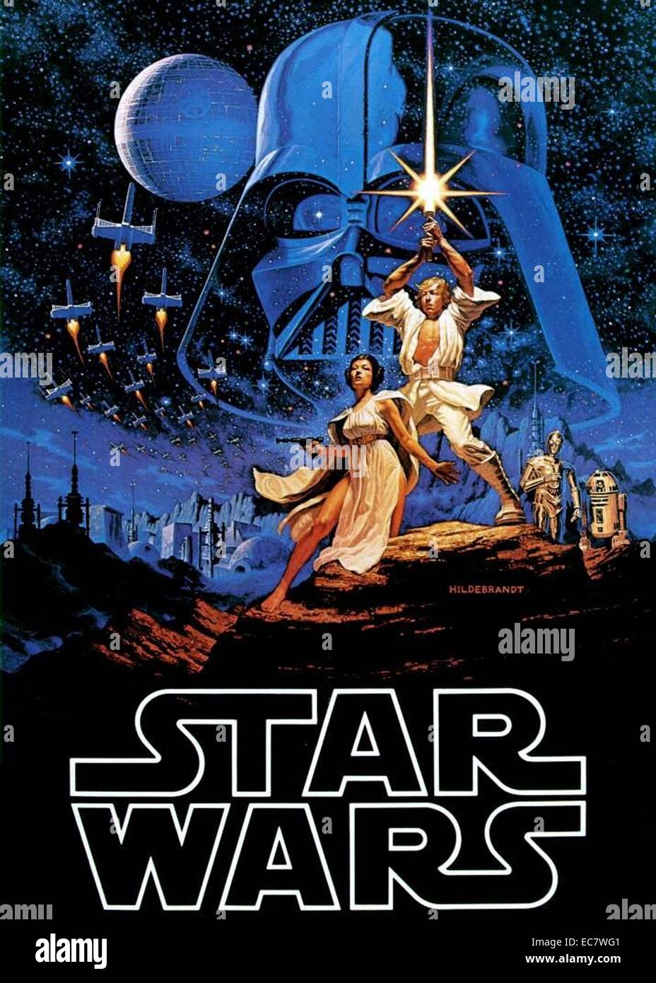 Filmplakat für George Lucas Film "Star Wars" erstellt eine amerikanische epische Weltraumwissenschaft Fiction Film-Serie von George Lucas. Stockfoto