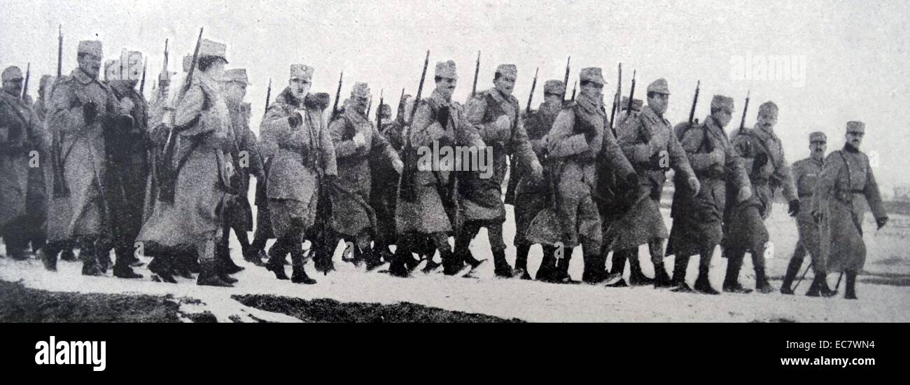 Rumänische Soldaten im Jahr 1915 während des ersten Weltkrieges Stockfoto