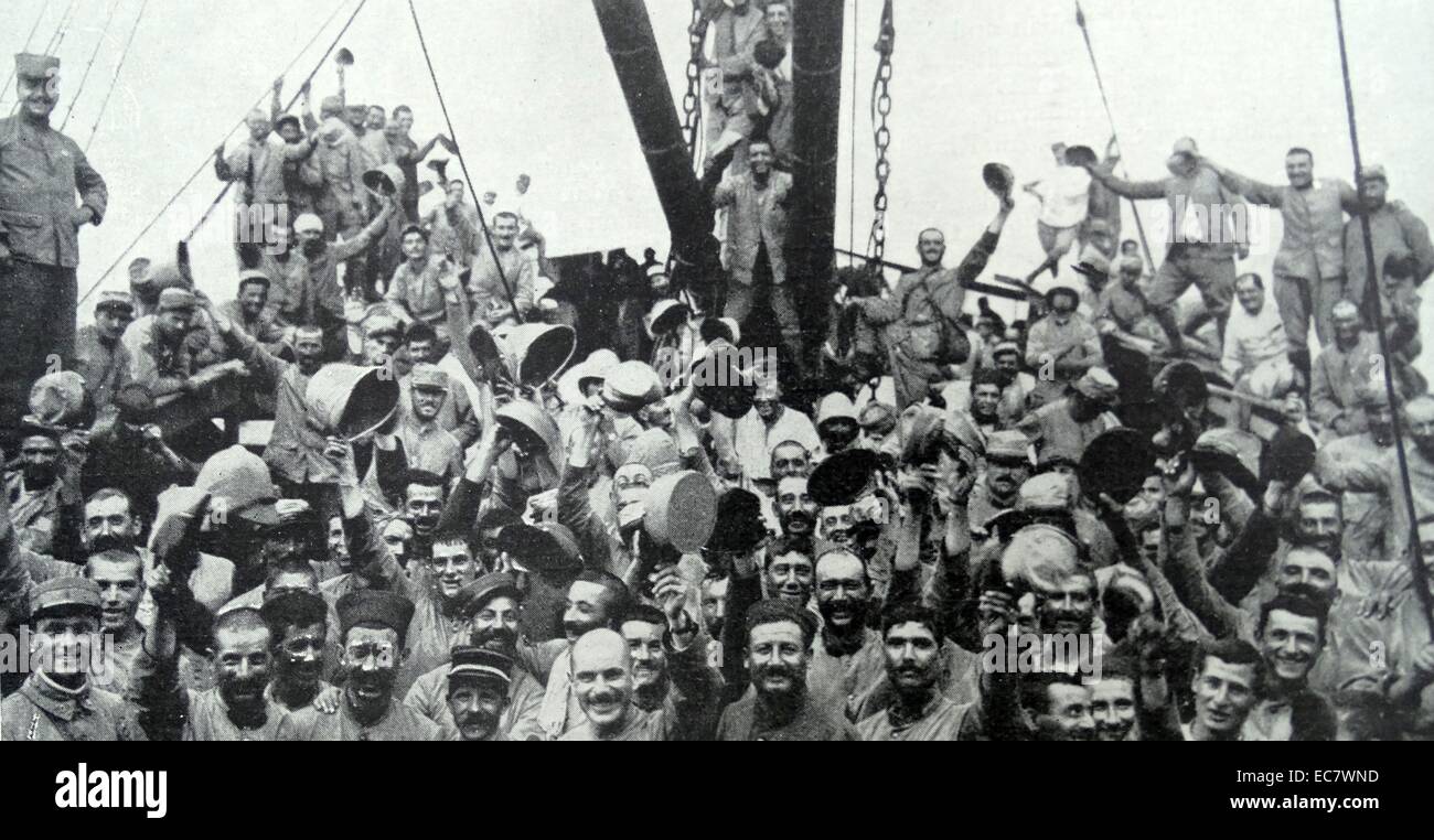 Französische Truppen auf dem Weg nach der Schlacht von Gallipoli. Stockfoto