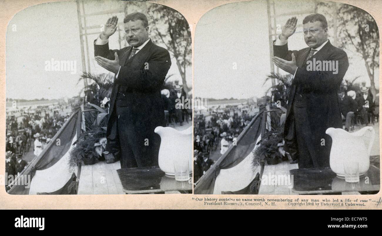US-Präsident Theodore Roosevelt anlässlich einer politischen Kundgebung. 1902 Stockfoto