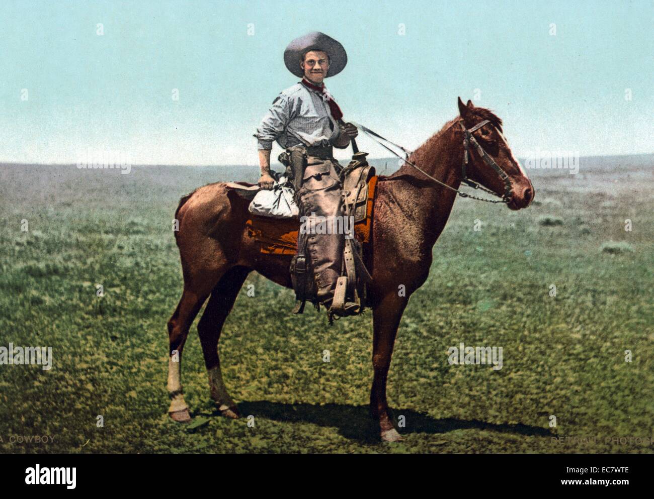 Cowboy zu Pferd, Amerika 1900 Stockfotografie - Alamy
