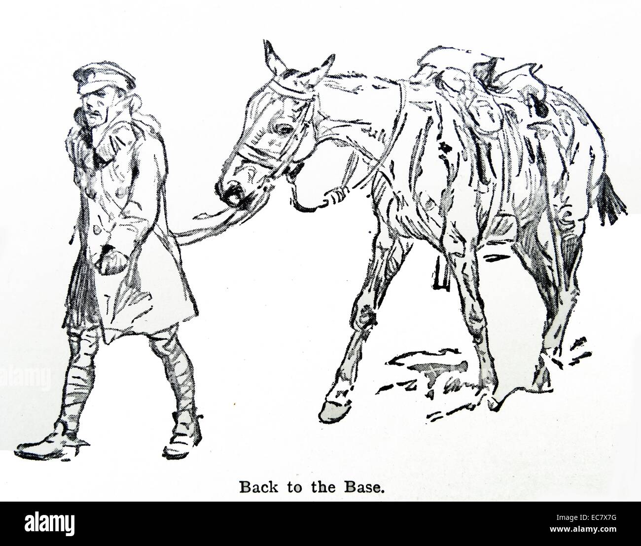Skizze der britischen Kavallerie während Welt ein 1915 Stockfoto