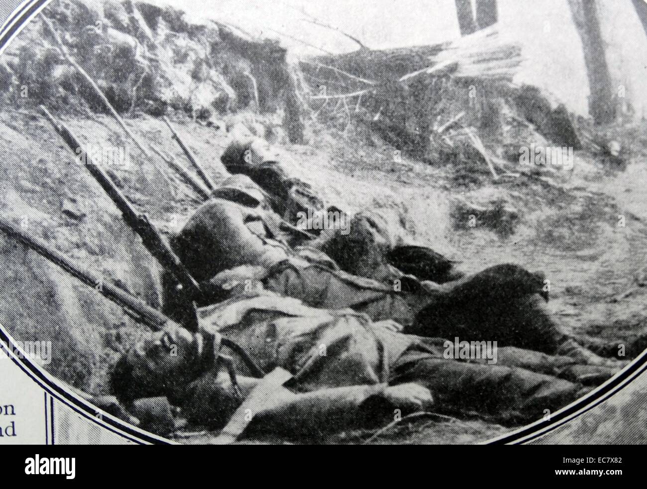 Französische Soldaten getötet durch Gasangriff;   Westfront;   Weltkrieg eine 1915 Stockfoto
