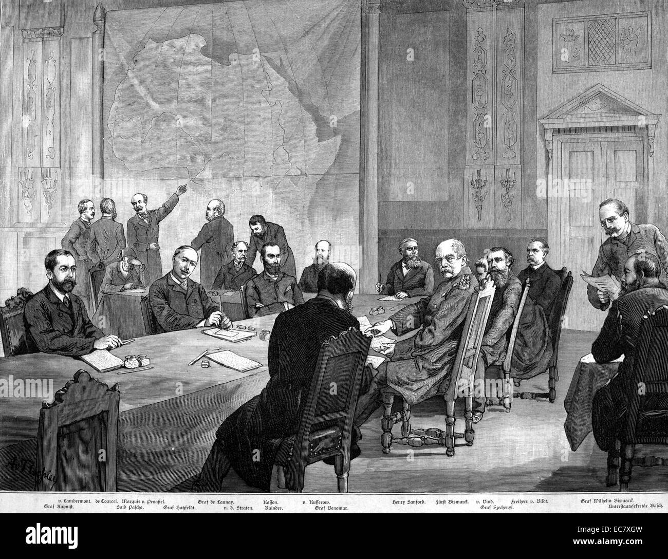 Der Kongo Konferenz 1884-1885-Berlin legte den Grundstein für den Wettlauf um Afrika Kopie Stockfoto