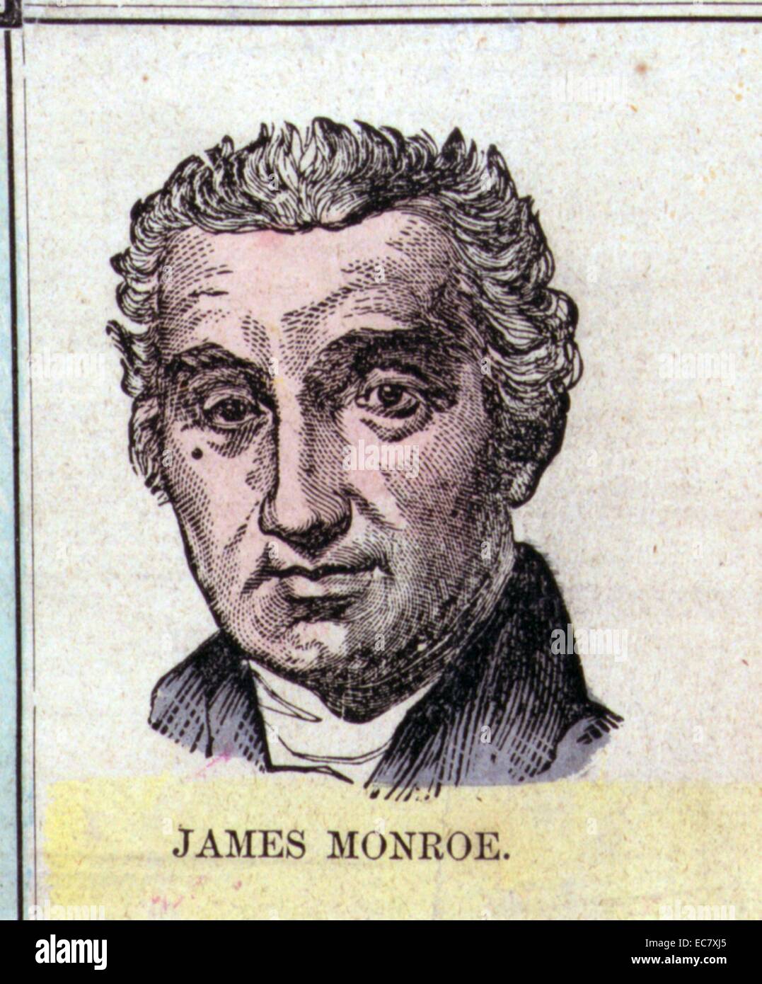 James Monroe (28. April 1758 – 4. Juli 1831) war der fünfte Präsident der USA (1817 – 1825). Stockfoto