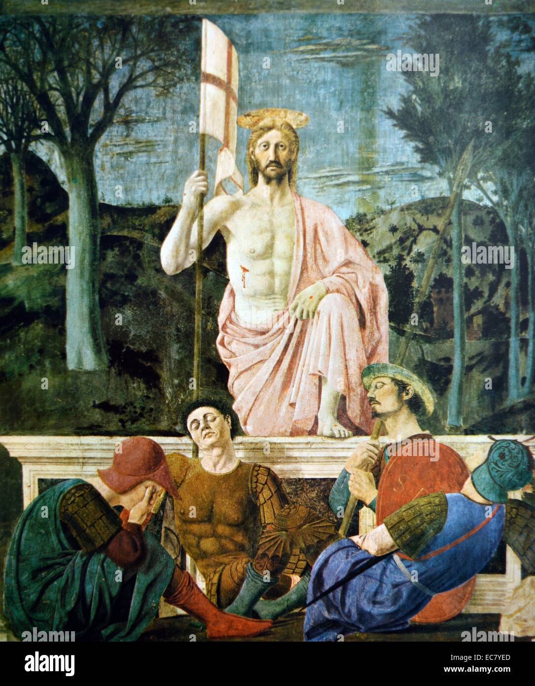 Piero (c 1416-1492) 'Die Auferstehung Christi' c 1462, Fresco. Stockfoto