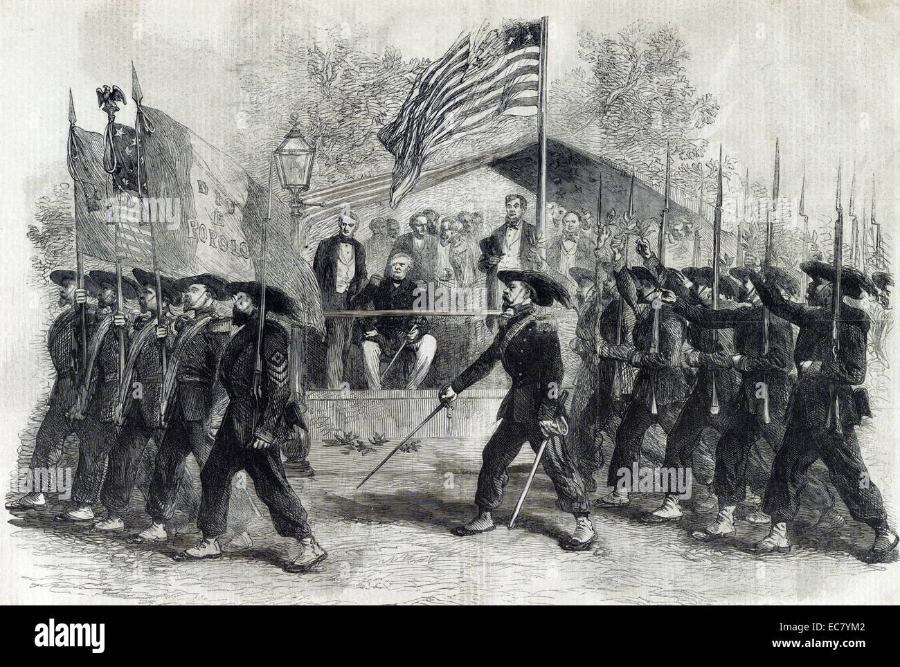 Uniformierte Männer des Regiments Garibaldi Guard Stockfoto