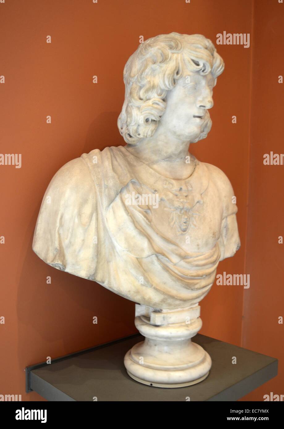 Marmorstatue von Gaston d'Orléans (1608-1660), als Gaston von Frankreich, dritter Sohn von König Heinrich IV. von Frankreich 17. Jahrhundert bekannt. Vom 17. Jahrhundert Stockfoto