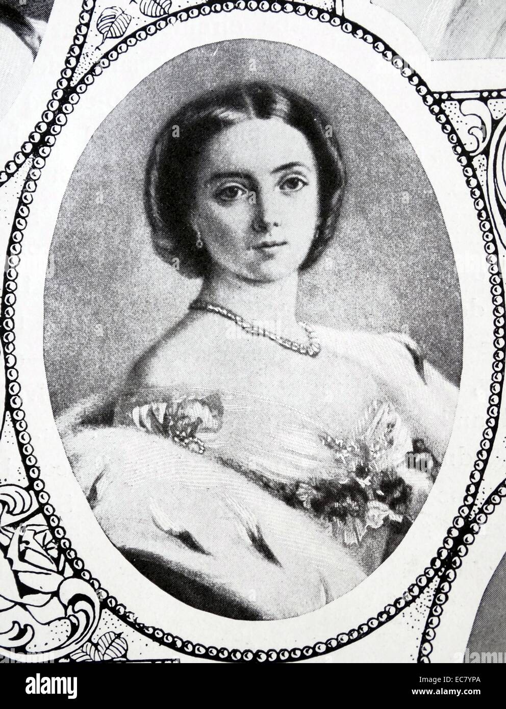 Königin Victoria von Großbritannien im Jahre 1863. Victoria (Alexandrina Victoria, 24. Mai 1819 – 22. Januar 1901) war der Monarch des Vereinigten Königreichs von Großbritannien und Irland von 20. Juni 1837 bis zu ihrem Tod. Vom 1 Mai 1876; Sie verwendet die Zusatzbezeichnung Kaiserin von Indien Stockfoto