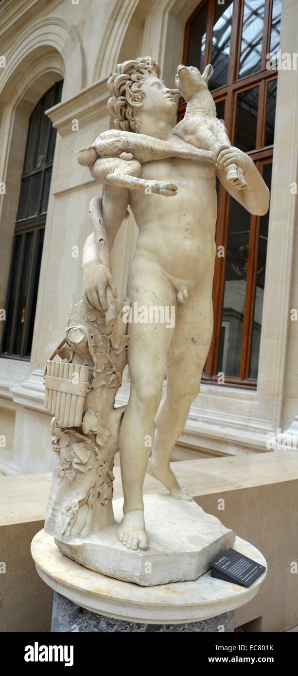Marmorstatue des Wildlife kid von Pierre Lepautre (1659-1744) Der französische Bildhauer und Mitglied einer Reichen Familie der Künstler in vielen Medien. Vom 17. Jahrhundert. Stockfoto