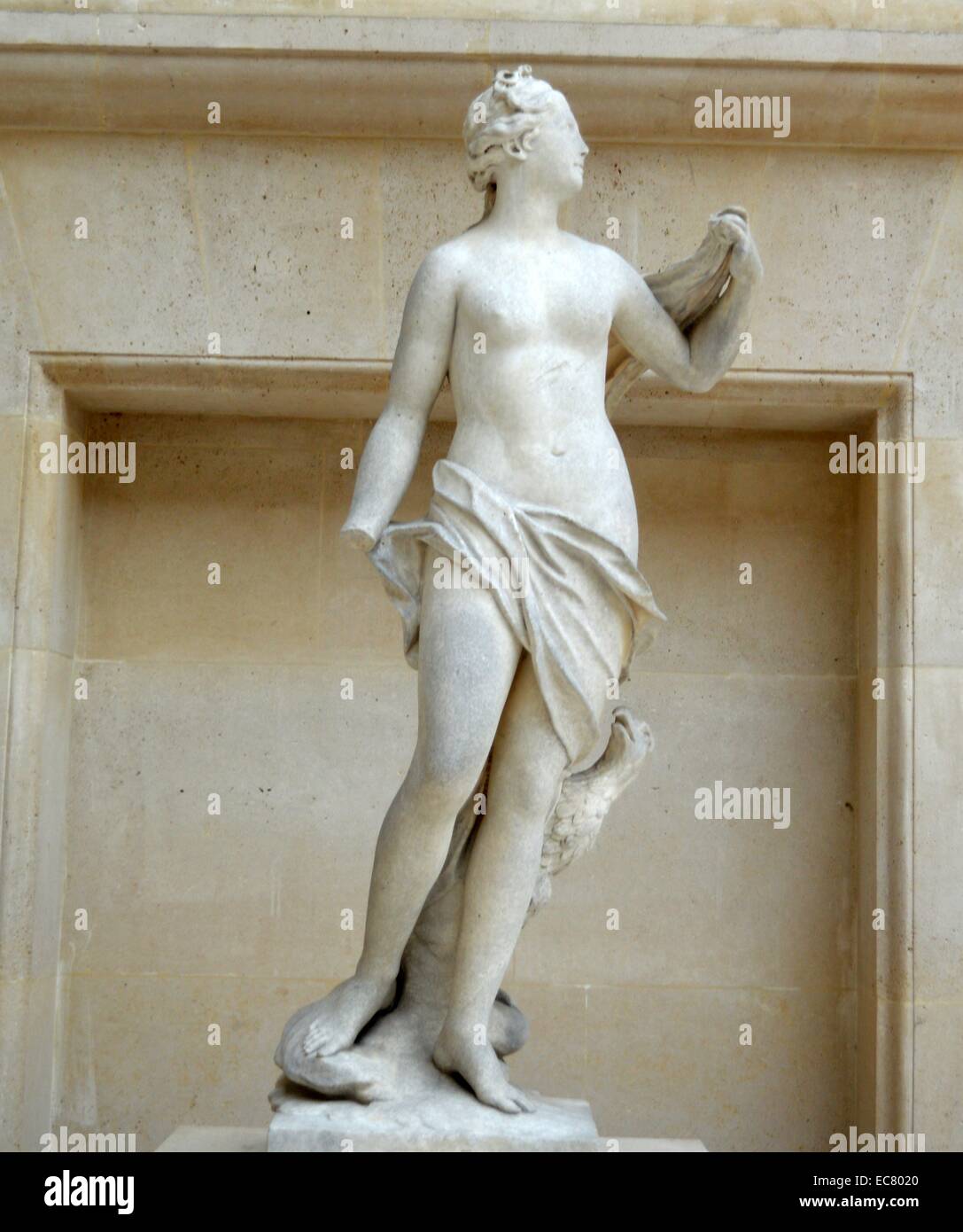 Marmorstatue von Pomona, eine Göttin der fruchtbaren Fülle von Francois Barois (1656-1726), ein französischer Bildhauer. Vom 17. Jahrhundert. Stockfoto
