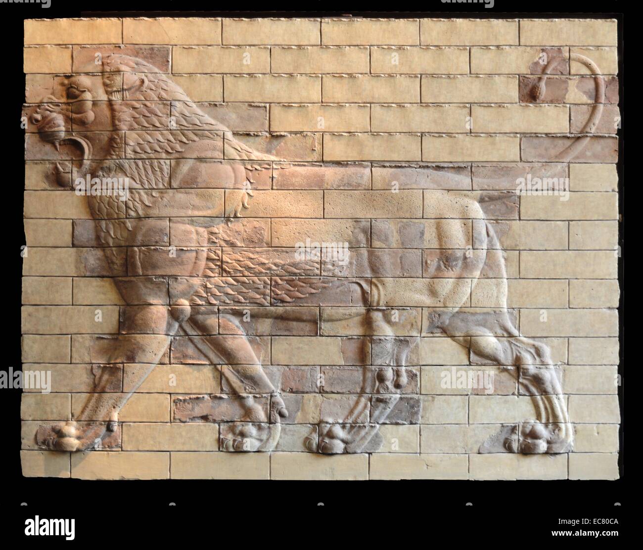 Dekorplatten geformten Ziegel - Terrakotta. Shushan, der Palast von Darius. Stockfoto