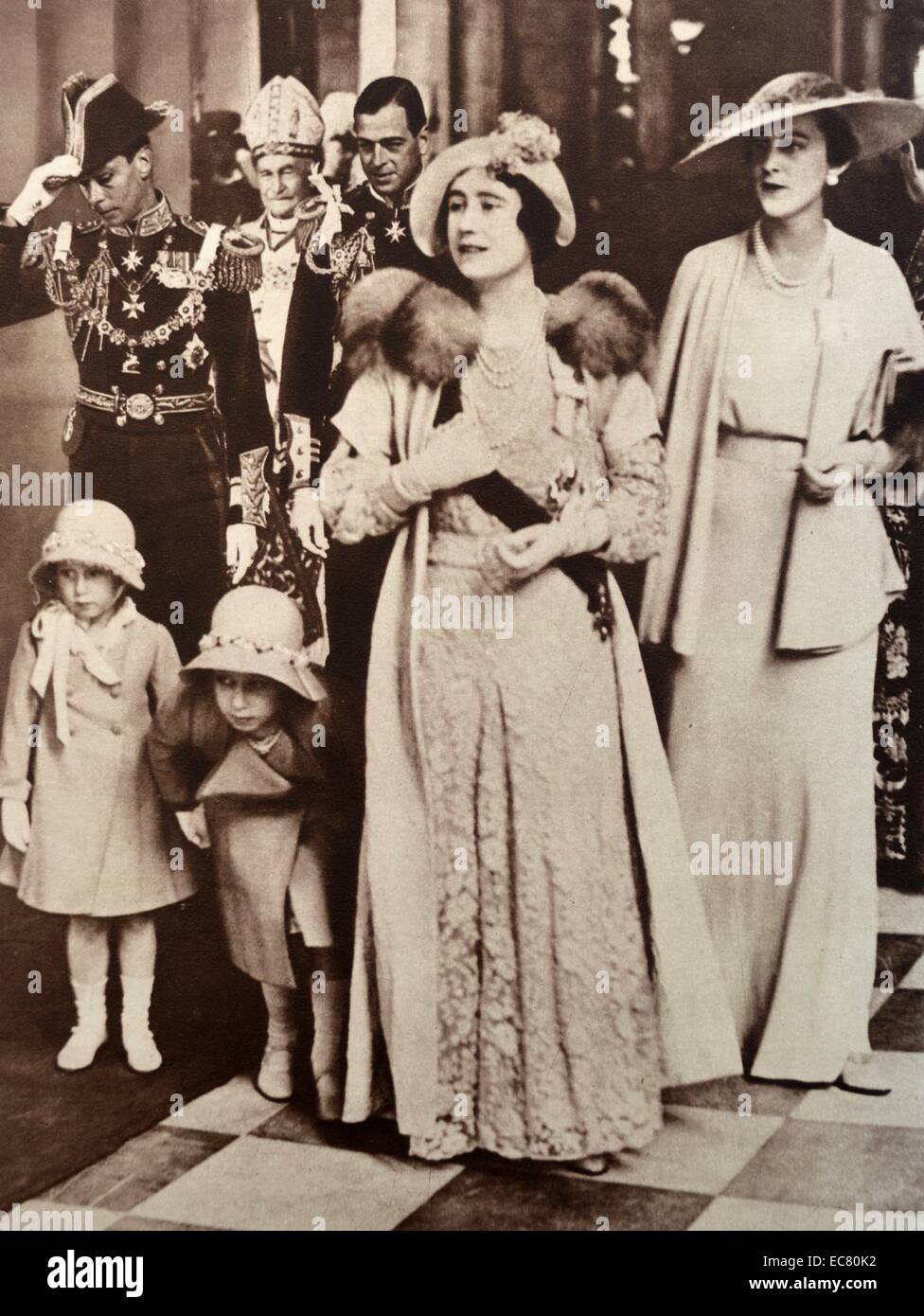 Jubiläum-Tag von König Georg v. und Königin Mary; Der Herzog und die Herzogin von York (später König George VI. und Königin Elizabeth zu besuchen Stockfoto