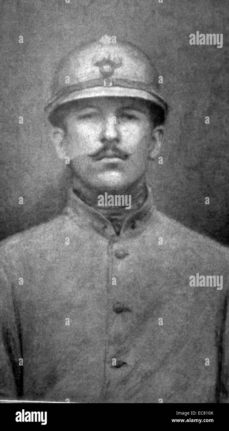 Alan Seeger (1888 - 1916) war ein US-amerikanischer Dichter, die kämpften und starben im Ersten Weltkrieg während der Schlacht an der Somme in der französischen Fremdenlegion dienen. Seeger war der Onkel des amerikanischen Folk-sänger Pete Seeger, und war ein Mitschüler von T.S. Eliot in Harvard. Stockfoto