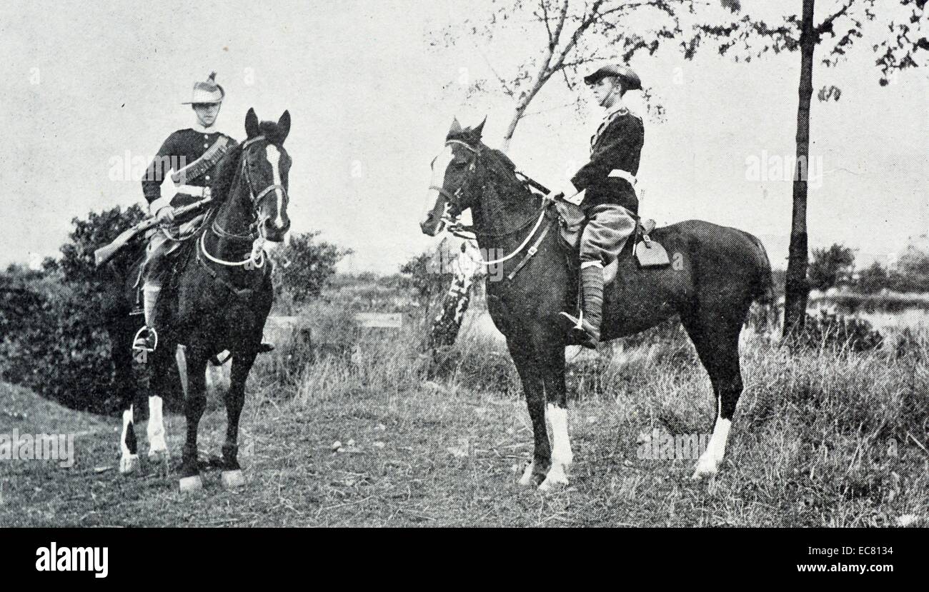 Foto eines Typs der berittenen Infanterie. Datiert 1901 Stockfoto