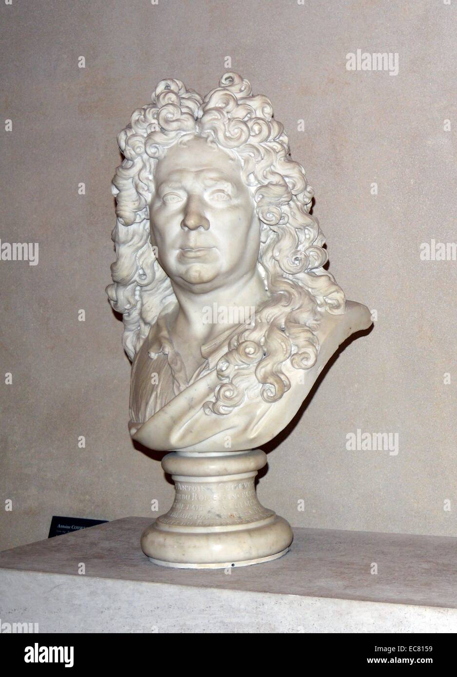 Marmorstatue von Antoine Coypel (1661-1722) war eine Geschichte Maler, den berühmten Sohn des französischen Malers, Noel Coypel. Vom 17. Jahrhundert. Stockfoto