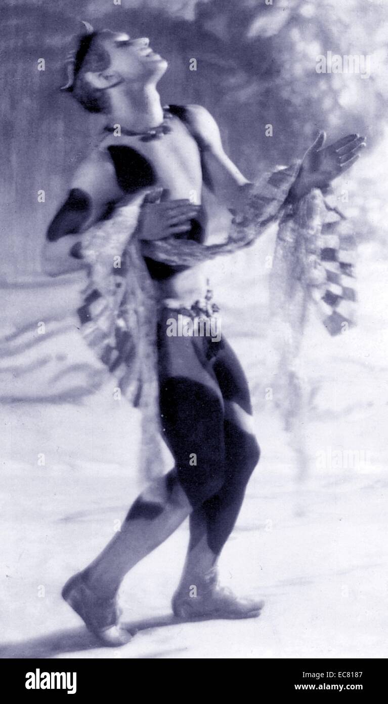 Vaslav Nijinsky (1890-1950) war eine russische Ballett Tänzerin und Choreografin polnischer Abstammung, zitiert als die größten männlichen Tänzer des frühen 20. Jahrhunderts. Er wurde für seine Virtuosität gefeiert werden, und für die Tiefe und Intensität seiner Charakterisierungen. Stockfoto