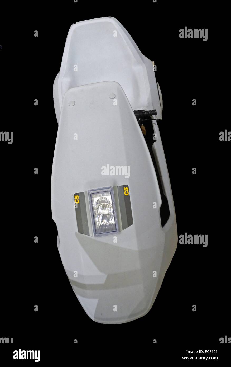 1985 Sinclair C5. Ein Beispiel für die batteriebetriebenen Dreirad, das von Clive Sinclair entwickelt wurde als Stadt oder Pendler Fahrzeug verwendet werden. Obwohl behauptet in der Lage sein eine Distanz von 50 Meilen auf einer Aufladung seiner ungewöhnlichen Fahrposition und geringe Größe zu erreichen, führte viele glauben, dass es potenziell gefährliche war und so war es kein kommerzieller Erfolg. Stockfoto