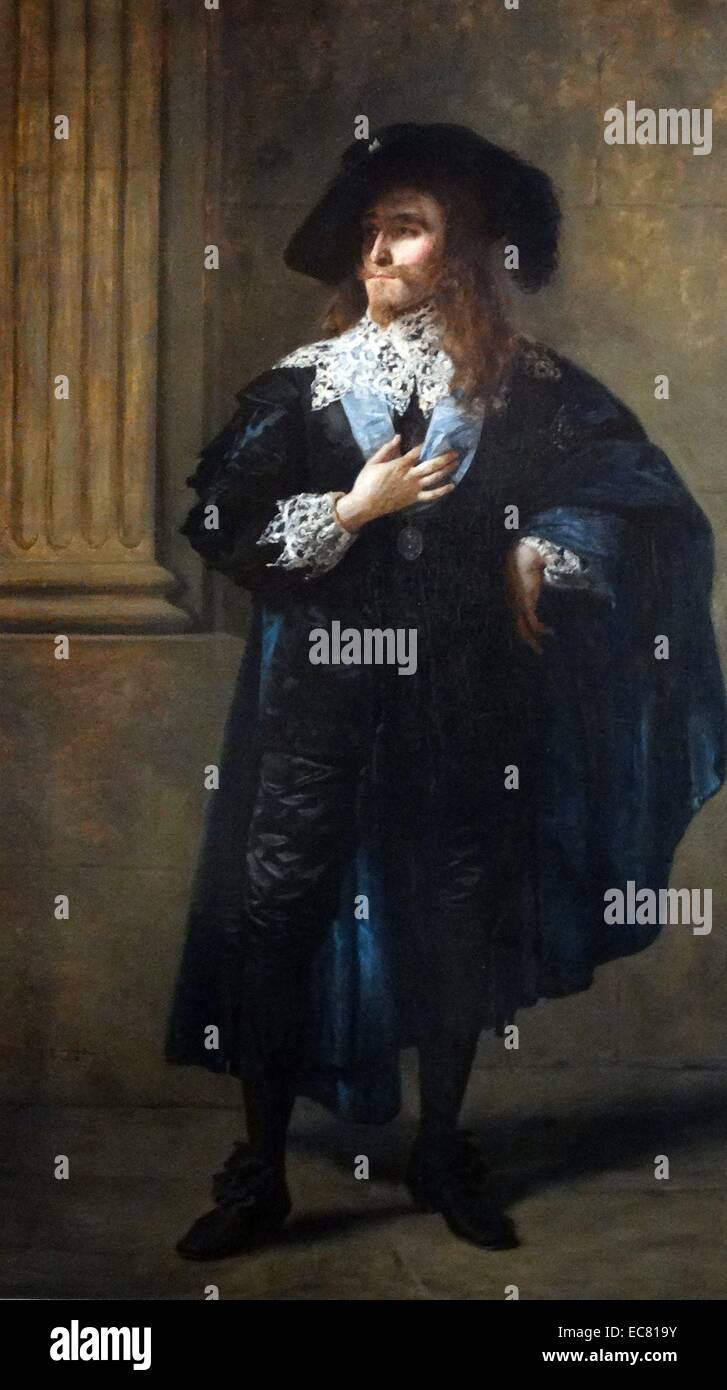 Sir Henry Irving schildert König Charles i. von England. Gemälde von J Archer 1873 Stockfoto