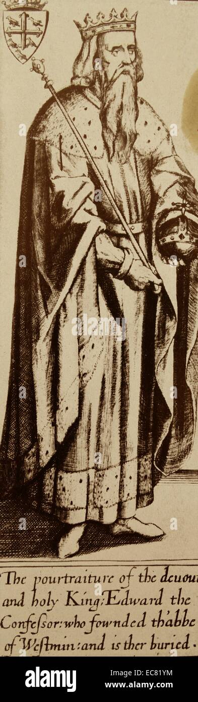 Edward dem Bekenner (zwischen 1003 und 1005-1066), Sohn von ethelred Die unvorbereitet und Emma in der Normandie, war einer der letzten Angelsächsischen Könige von England und wird in der Regel als der letzte König von Wessex, Urteil von 1042 zu 1066. Stockfoto