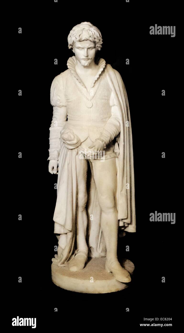 Hamlet Prinz von Dänemark; Skulptur aus Marmor des 19. Jahrhunderts Stockfoto