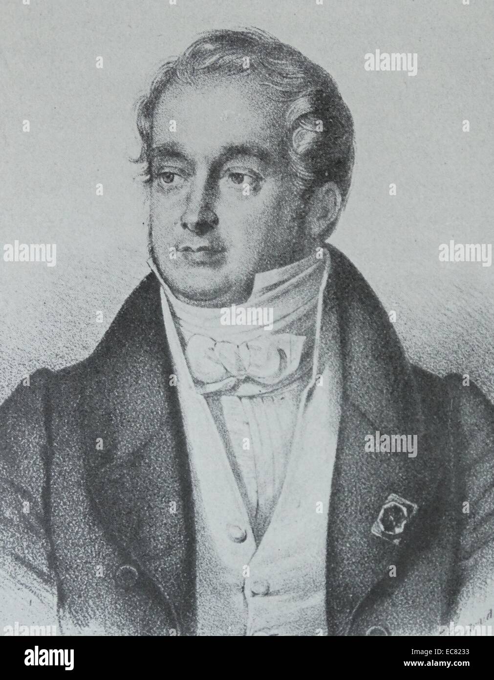Baron Guillaume Dupuytren (5. Oktober 1777 bis 8. Februar 1835) war ein französischer Anatom und Chirurg. Seinen Ruhm kam, als er Napoleon Bonapartes Hämorrhoiden behandelt. Stockfoto