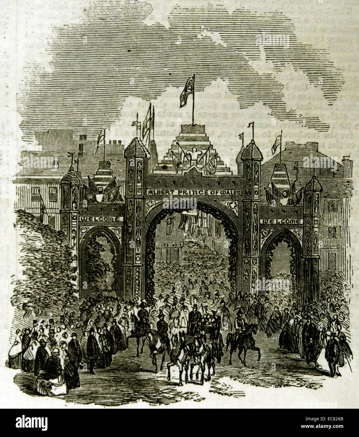 Prinz Wales Montreal Ball-Pavillon Kristallpalast Arch Place d ' Armes. Datiert 1860. Stockfoto