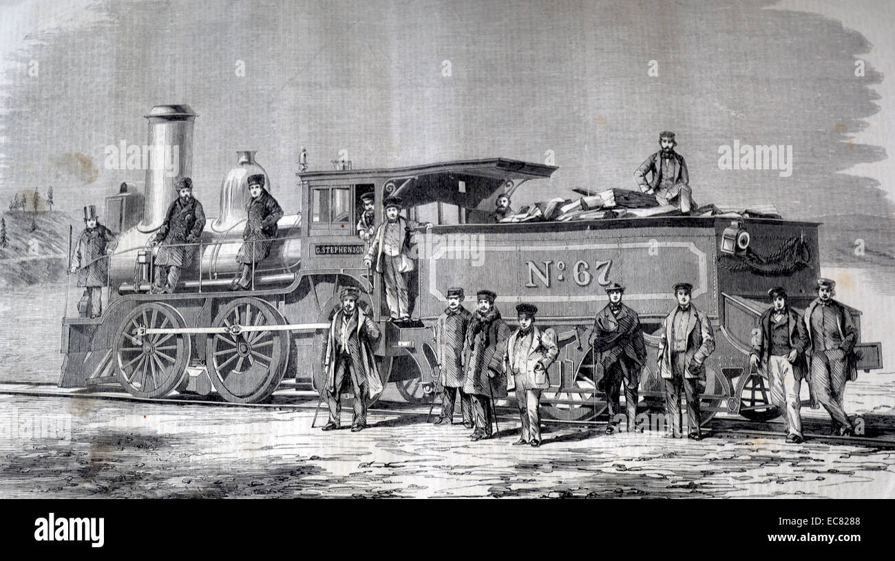 Der "George Stephenson" Lok Motor gebaut bei Hamilton; Kanadas Westen; für die Great Western Railway von Kanada. Stockfoto