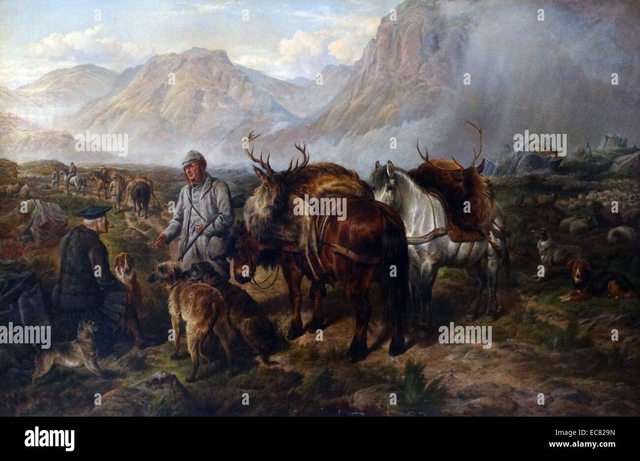 Die Hirsche von Charles Jones 1837-1892 nach Hause zu bringen Stockfoto