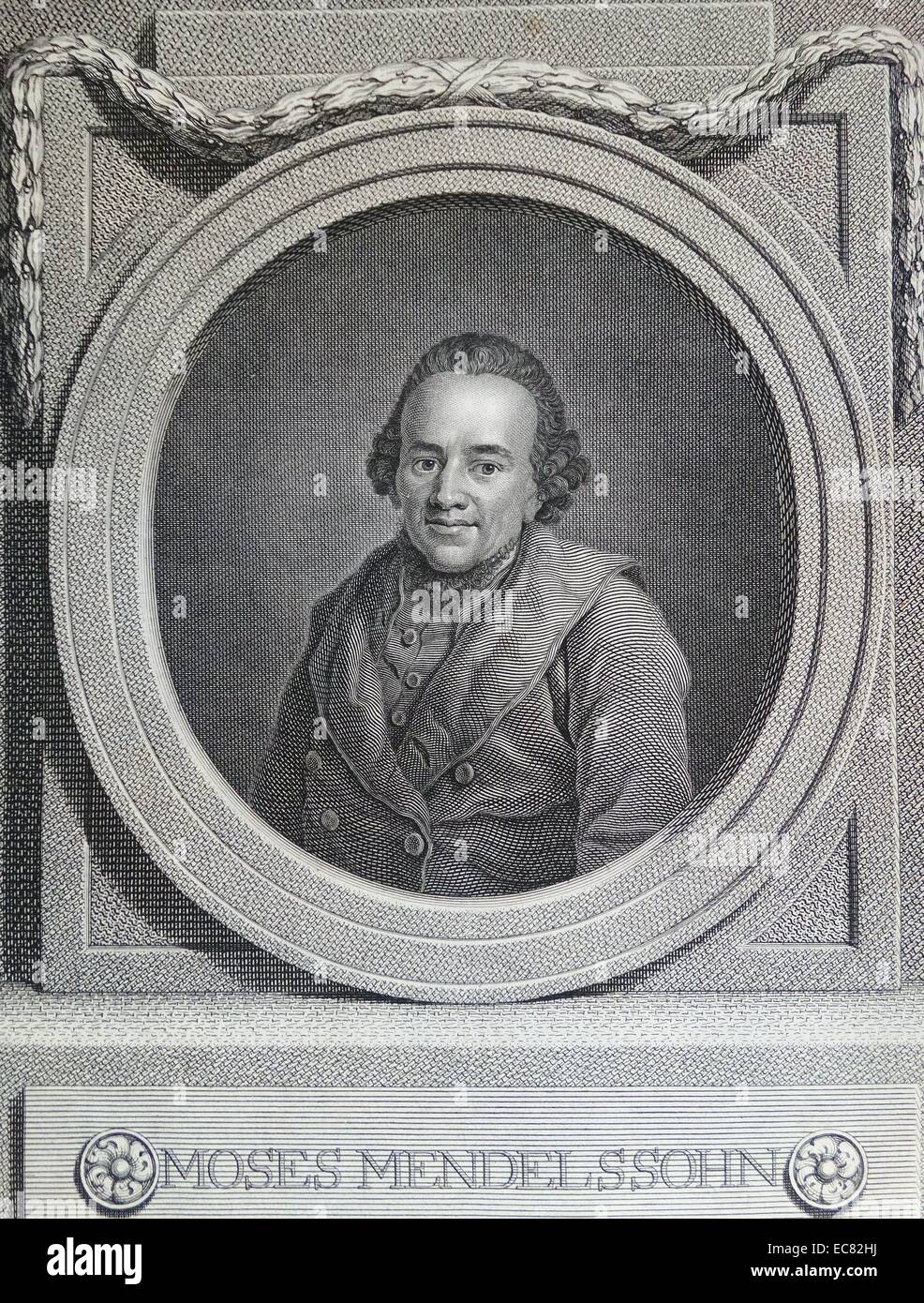 Moses Mendelssohn (1729-1786), deutsch-jüdischer Philosoph, dessen Ideen der Aufklärer, die 'jüdische Aufklärung" des achtzehnten und neunzehnten die Inspiration Stockfoto