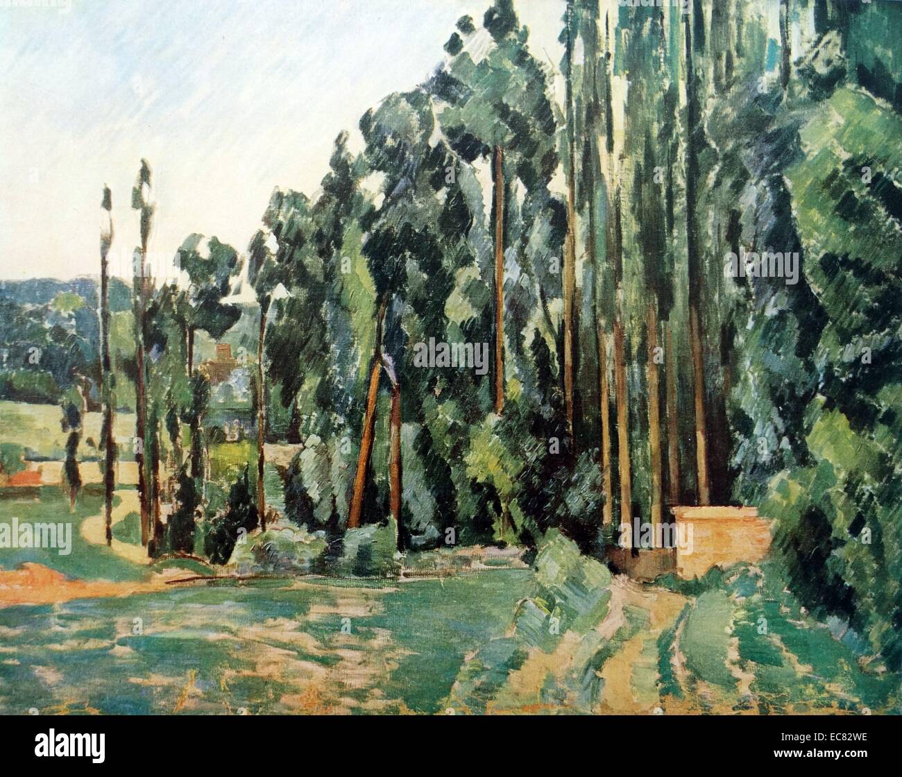 Gemälde mit dem Titel "Pappeln" von Paul Cézanne, französischer Künstler (1839-1906) und post-impressionistischen Malers. Datiert 1879 Stockfoto