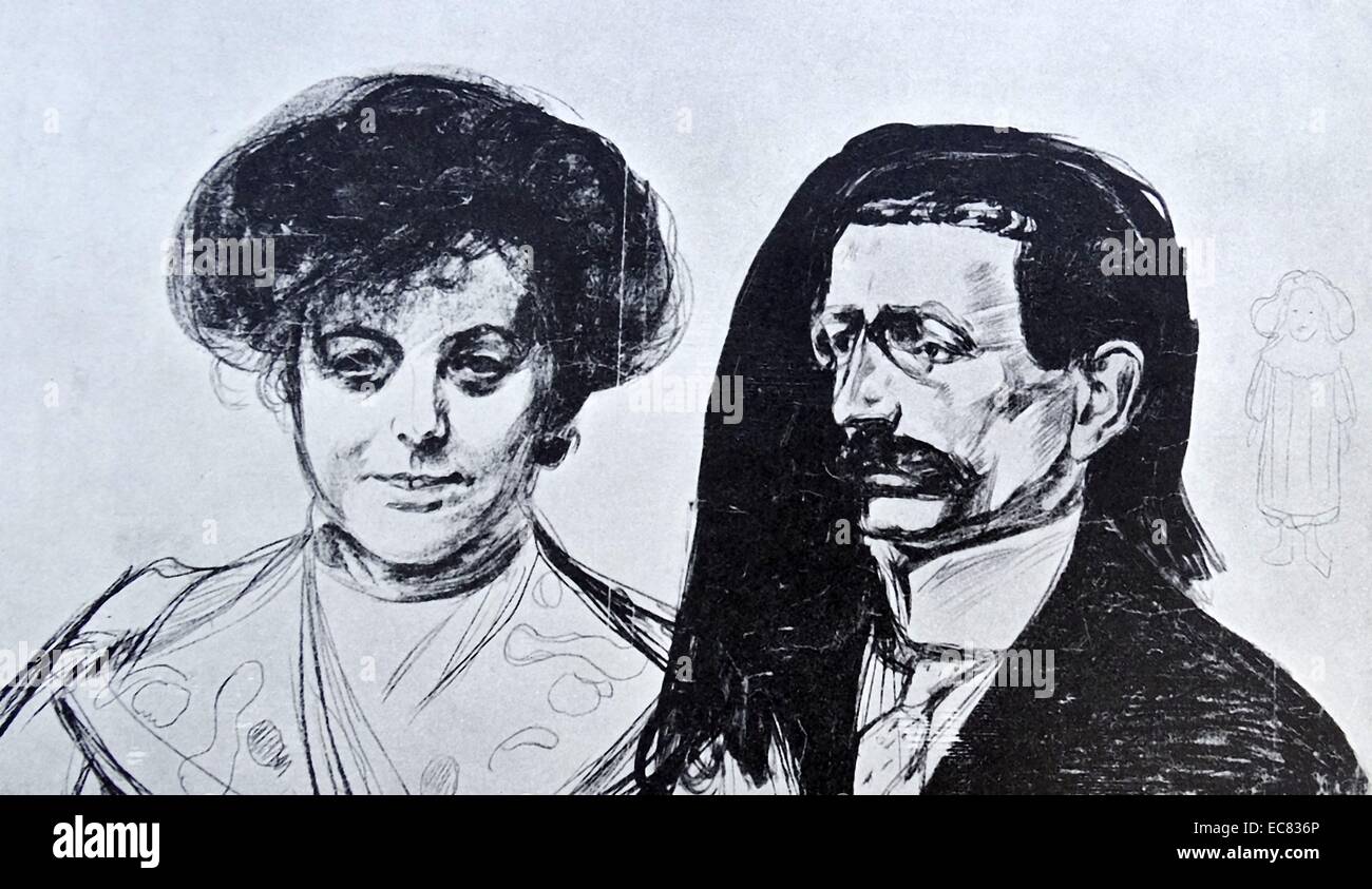 Porträt von Herr und Frau Leistikow des norwegischen Künstlers Edvard Munch (1863-1944). Diese Arbeit entstand im Jahre 1902. Stockfoto