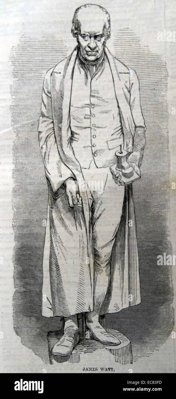 Skizze von James Watt; (1736 - 1810) Schottischer Erfinder und Maschinenbauer. Stockfoto