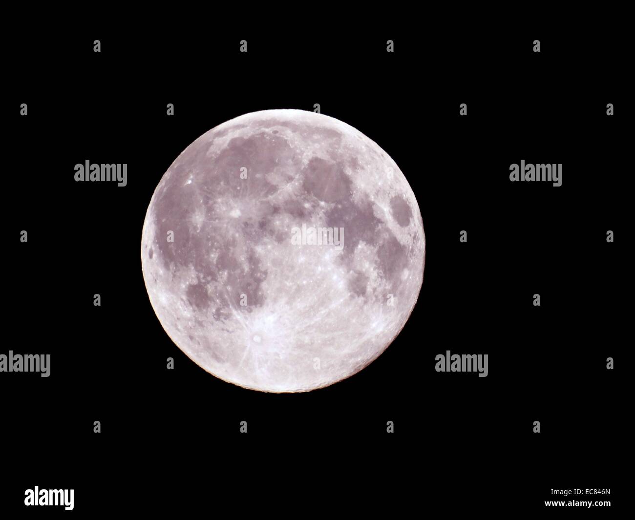 Vollmond In Nachster Nahe Zur Erde August 2014 Stockfoto Bild