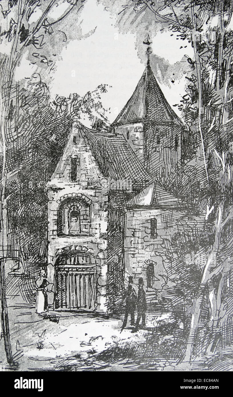 Die königliche Kapelle in Nijmegen. 19. Jahrhundert-Holzschnitt Stockfoto
