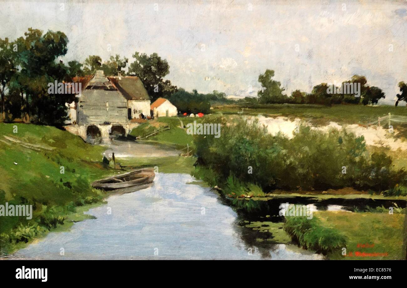 Gemälde mit dem Titel "Sommertag" Painted durch Johan Hendrik Weissenbruch (1824-1903). Datiert 1903 Stockfoto